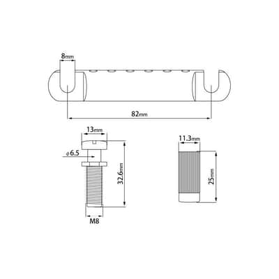 TonePros T1Z-C Stop Tailpiece Lockable style Gibson Stoptail Metric 8M Chrome image 4