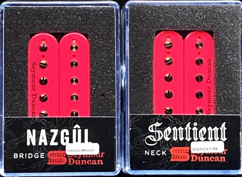 Seymour Duncan Nazgul Bridge & Sentient Neck 6 String Neon Pink Humbucker Passive Guitar Pickup Set image 1