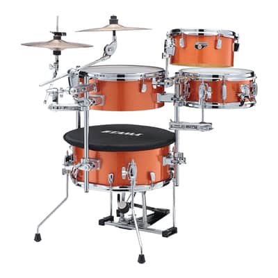 Tama CJB46 Cocktail Jam 4-piece Shell Pack w/Snare Drum - Bright Orange Sparkle image 1