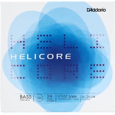 D'Addario HP610 3/4M Helicore Pizzicato Double Bass String Set - 3/4 Size - Medium Tension image 1