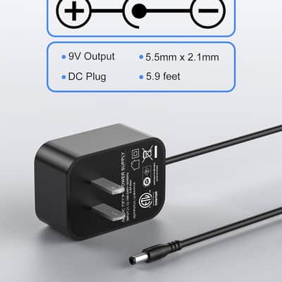 AC/DC Power Supply for Boss PSA Adapter 9V DC Compatible with Boss PSA-120S RC-5 ME-80 ME-90 ME-25 ME-50B GT-1 AD-3 Katana Mini BD-2 LK-220 Center Negative Power Supply image 2