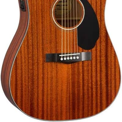 Fender CD-60SCE All-Mahogany Dreadnought Cutaway Acoustic Electric Guitar, with 2-Year Warranty, Fishman Pickup and Preamp System, Natural image 4