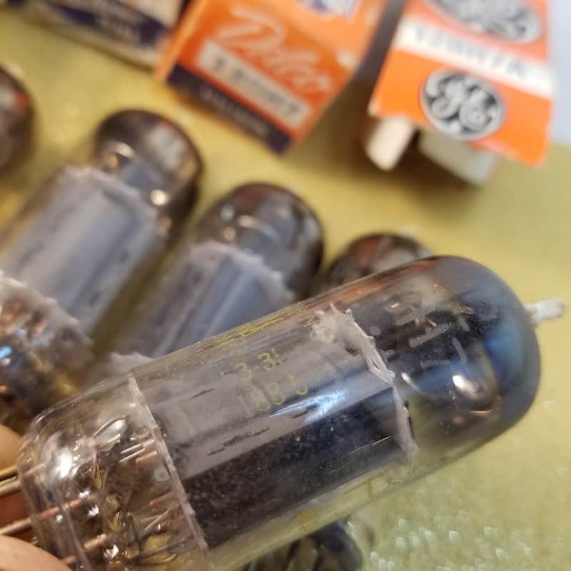 G.E ONE (1) 12BH7A tNOS AT1000 TESTED Balanced! PI Vacuum Tube T2 curved plate big etch 12BH7 dual triode 1953-1961 image 1