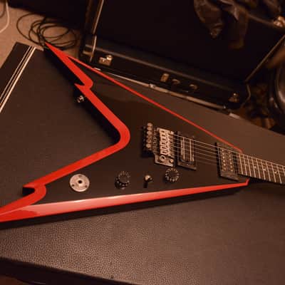 Dean Dimebag Darrell Razorback Flying V Pantera Signature Dime Guitar Black Red Bevels + Hard Case image 13