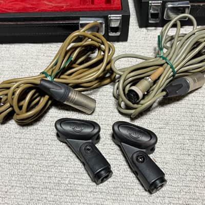 Aiwa DM-68 Stereo pair Vintage microphone w/cable, holder, case image 12