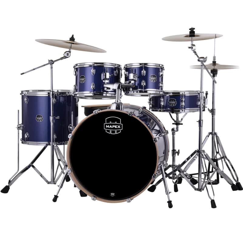 Mapex Venus 5-pc Complete Rock Drum Kit 22/10/12/16/Sn (Blue Sky Sparkle) VE5295FTCVI