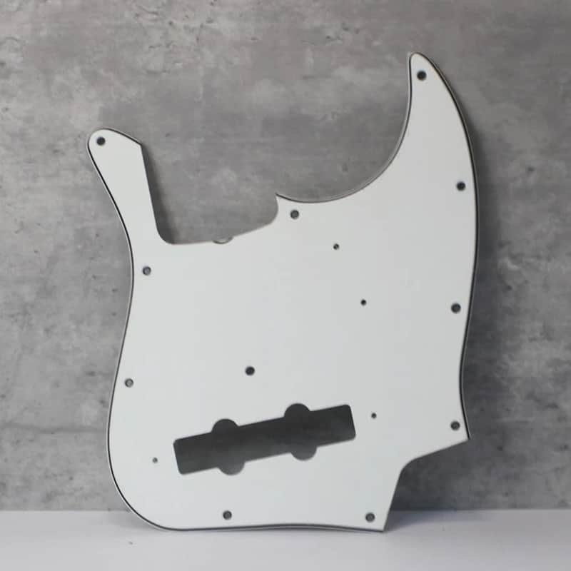 Vintage Jazz Bass Pickguard For USA Fender - White Wide Bevel 3 Ply image 1