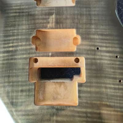 Grey Mahogany Telecaster Tele Style Guitar Body with Flame Maple Veneer image 7