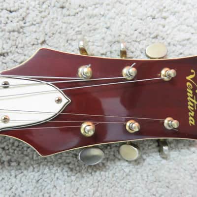 Vintage 1960s Teisco MIJ Ventura Hollow Body Electric Guitar 335 Wine Red Clean Gretsch Gibson Clone image 6