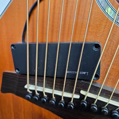 Timberline T20HGc All Solid Wood Tropical Mahogany 12-String Harp Guitar T20 HGC - Mahogany image 5