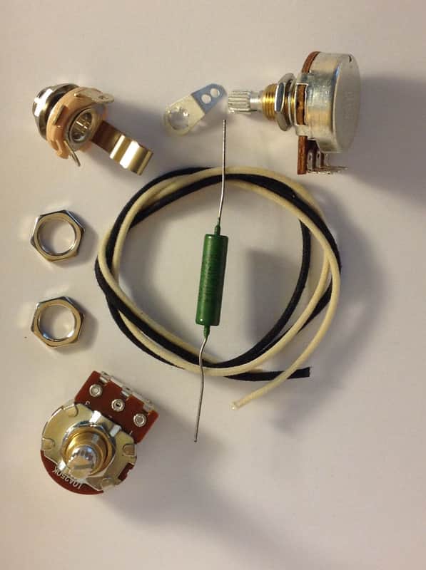 Wiring Harness Kit For P Bass Bourns Knurled Pots .047uf Soviet PIO Capacitor image 1