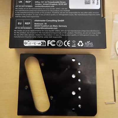 Musiclily Telecaster Bridge - Black - Brass - 2 1/8" String Spacing - Black image 2