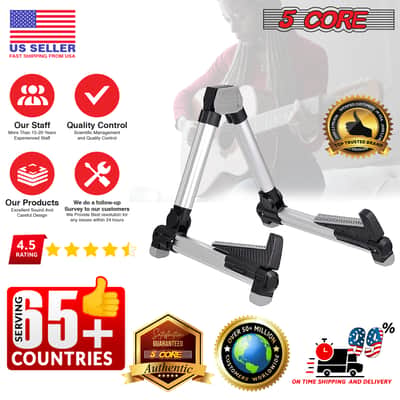 5 Core Guitar Stand Adjustable A Frame Shape w Rubber Pad Arms Supports Acoustic Electric Bass image 8