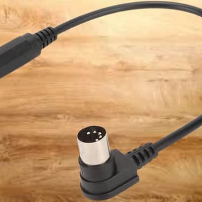 MIDI Cable, 6.35mm 1/4 Inch Female to DIN 5 Male Sound Adapter, 90 Degree Right Angle TRS Stereo Audio Cable for Keyboard, Electric Piano, Guitar image 1