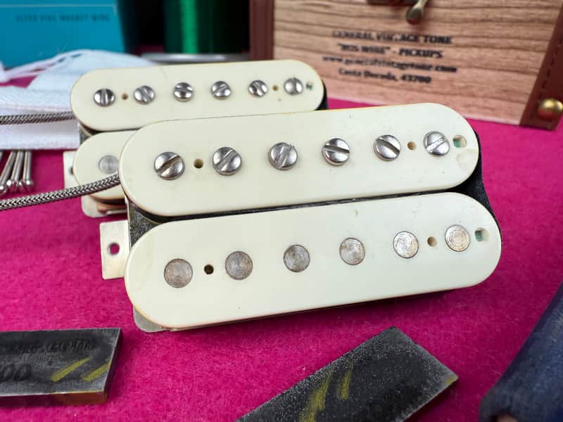 General Vintage Tone 1958 - 1959 Nos Wire Belden PAF Humbuckers Double porcelain  Celullose acetate CAB for les Paul ®️ SG ®️ - Double porcelain aged image 1