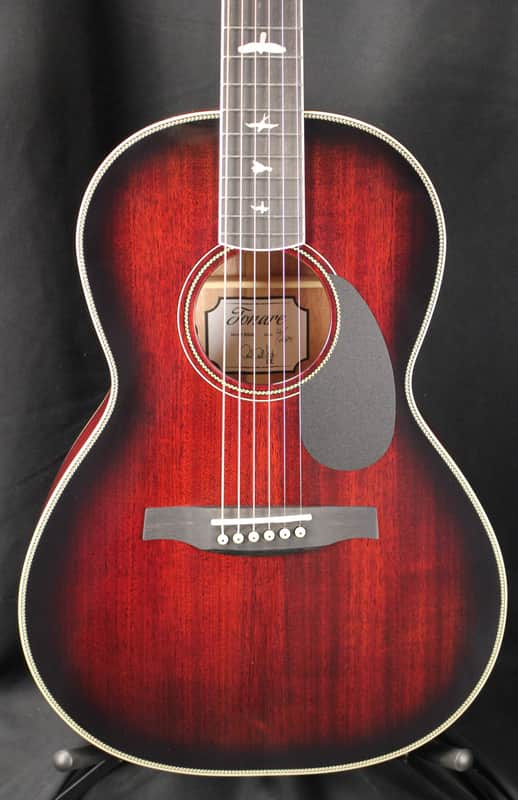 2025 PRS SE P20E Tonare Parlor Fishman Sonitone Acoustic Electric Fire Red Burst w/Soft Case image 1