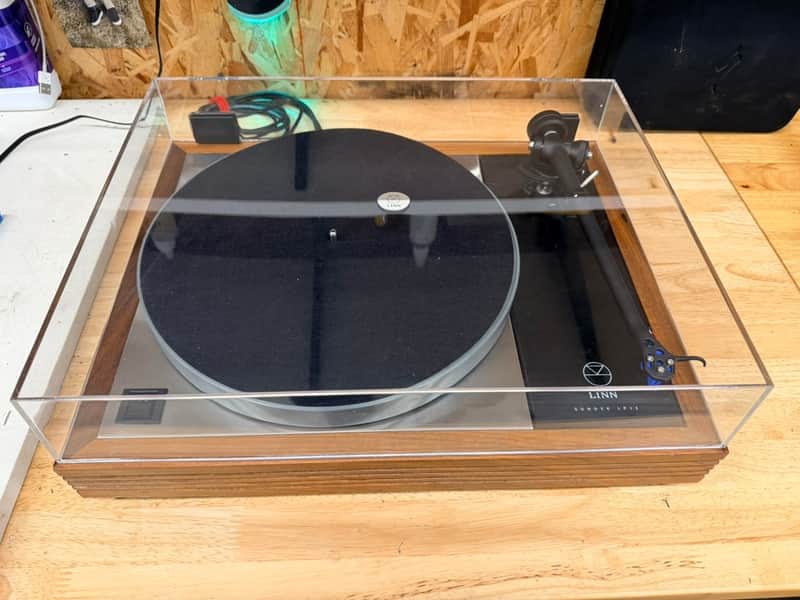 Early-production Linn LP12, serial #001203, professionally upgraded over its life with later Linn components, currently fitted with Lingo 4 power supply and Rega RB330 tonearm image 1