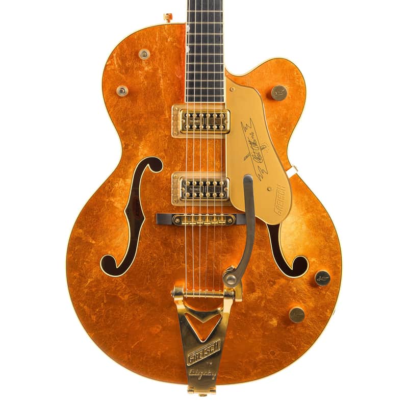 Gretsch USA Custom Shop Stephen Stern G6120-125 Chet Atkins 125th Anniversary - Transparent Orange over Gold Leaf image 1