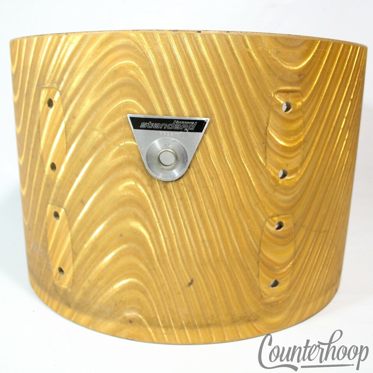 Ludwig 8x12"Standard Tom Drum Shell Gold Astro/Yellow Satin Flame Vintage 60-70s — main photograph