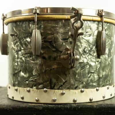 1940s Slingerland 9x13 Black Diamond Pearl Radio King Tom image 4