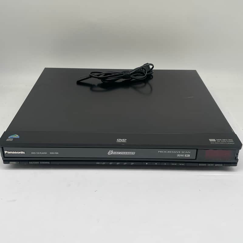 Panasonic DVD-F65 Ultra Slim DVD /CD 5 Disc Player Dolby DTS *NO REMOTE TESTED