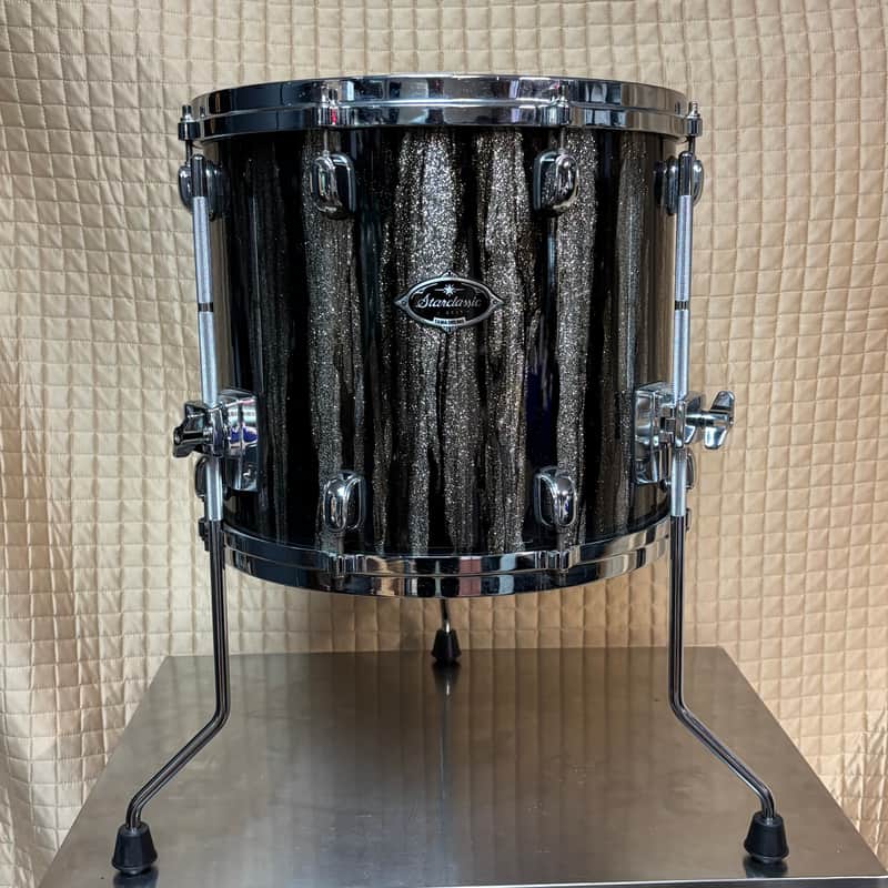 Tama Starclassic Walnut Birch 14” x 12” Floor Tom Black Clouds & Silver Lining image 1