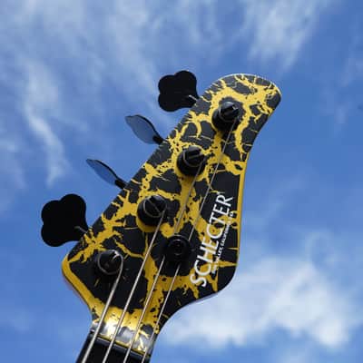 Schecter USA CUSTOM SHOP Model-T Black/Gold Satin Crackle 4-String Electric Bass Guitar w/ Black Tolex Case (2025) image 12