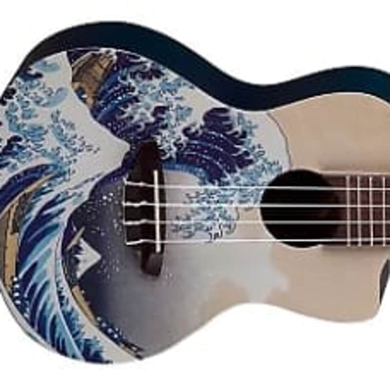 Luna Artistic Series UKE GWC Great Wave Concert Cutaway Ukulele Uke with Gigbag image 1