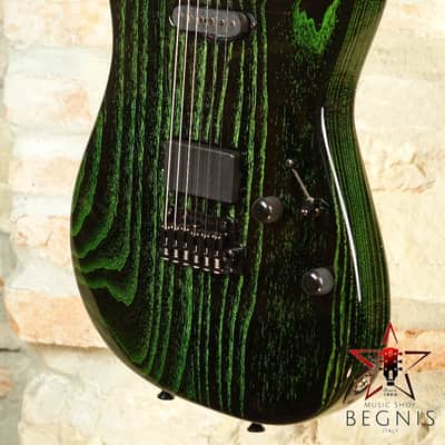 TOM ANDERSON Pro Am HS - Swamp Ash Body & Reverse Headstock - Black with Green Dog Hair image 13
