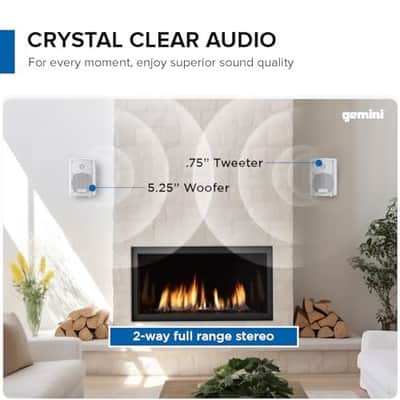 Gemini Sound GHSI Active/Passive Bluetooth Outdoor Speakers- Daisy Chain Capable, IP44, Wall Mount (Black, 100 Watts) image 4