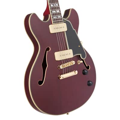 D'Angelico Deluxe Mini DC Satin Trans Wine w/Case image 3