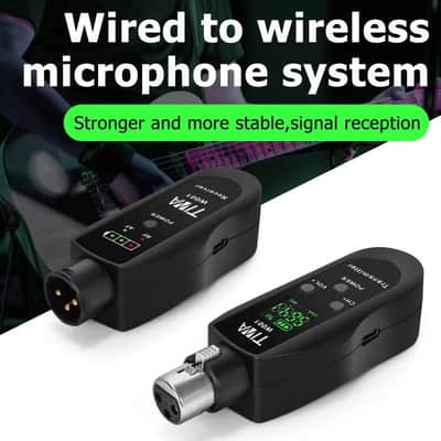 Tiwastage Wireless Microphone Audio Transmitter and Receiver System Plug-on XLR Mic Adapter for wired mic image 12
