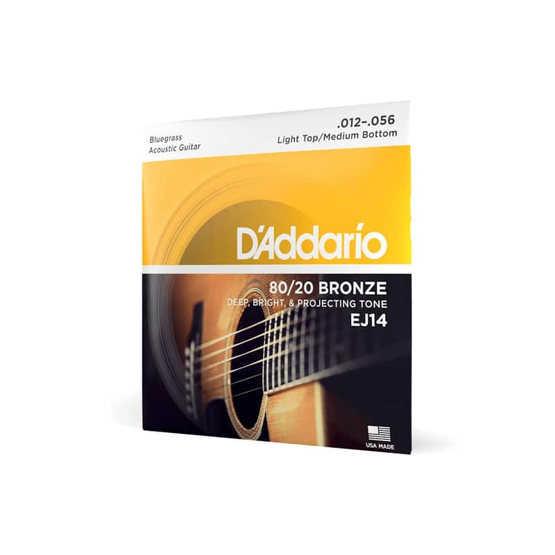 D'Addario EJ14 12-56 Light Top/Medium Bottom Bluegrass, 80/20 Bronze Acoustic Guitar Strings image 1