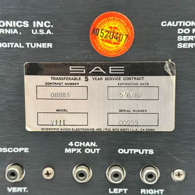 Vintage SAE 8000 Mark VIII FM Stereo Digital Tuner image 7