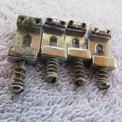 Vintage Fender Stratocaster Bridge Saddles Set Of 4 1970's Era Fender Stratocaster Bridge Saddles Part Number 027037 Set Of 4 image 3