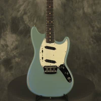 1964 Fender DUO-SONIC II Blue with '66 body CLAY DOTS + L-PLATE + '64 pickups image 2