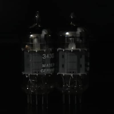 2x1960's Siemens E83CC/12AX7 Ring Getter Made in Germany Amplitrex Tested Tube image 2