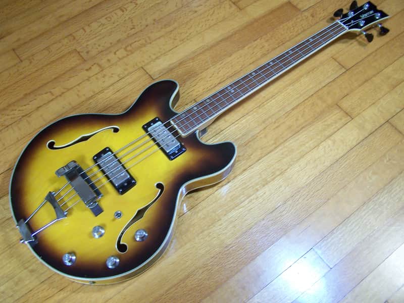 Vintage Voxton X-212 Semi-hollowbody Electric Bass Guitar image 1