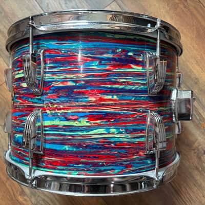 Ludwig Psychedelic Red 9x13" Rack Tom w/ Keystone Badge 1968-1969 // RARE!! // image 3