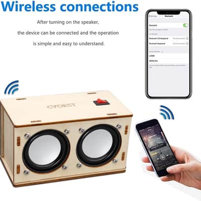 DIY Bluetooth Speaker Kit for Kids & Adults | Build-Your-Own Wooden Stereo Speaker STEM Project image 2
