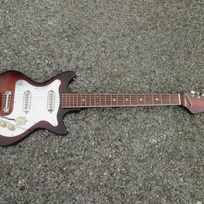 Vintage '60s Kent Teisco Guitar ! CHROME PICKGUARD, Slab Body, & VEG-A-MATIC CONTROLS!  Japan ! image 2