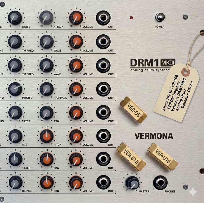 Alesis HR-16 / HR-16B EPROM Upgrade - Vermona DRM1 MkII Analog Drum Sounds + OS 2.0 image 1