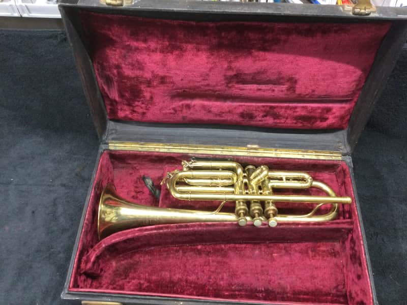 Frank Holton Holton-Clarke Model Cornet 1922 - Raw Brass image 1