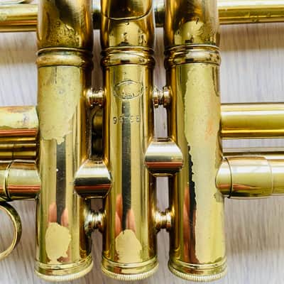 Besson Meha Perfectionée Bb Trumpet – Original Lacquer –  470 XL Bore 1948 - original gold lacquer image 3