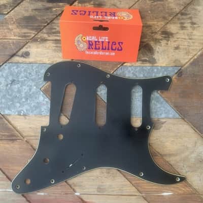 Real Life Relics Genuine Fender® Aged Black Stratocaster® Pickguard 3 Ply 11 Hole SSS 0991359000    [PGX4]