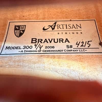 Artisan Strings Bravura Model 300 4/4 2006 SN:4215 image 2