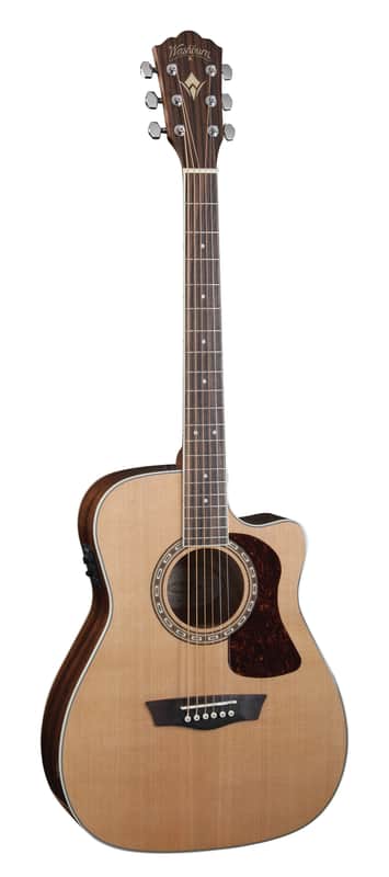 Washburn F11SCE Heritage 10 Series Folk Cutaway Acoustic Electric Guitar. Natural image 1