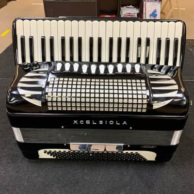 Excelsior Excelsiola Model 714 Black Accordion with Pickup and Gig Bag image 1