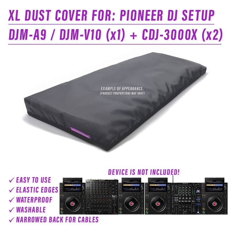XL DUST COVER for PIONEER DJ SETUP (DJM-A9, V10 + CDJ-3000X (x2)) image 1