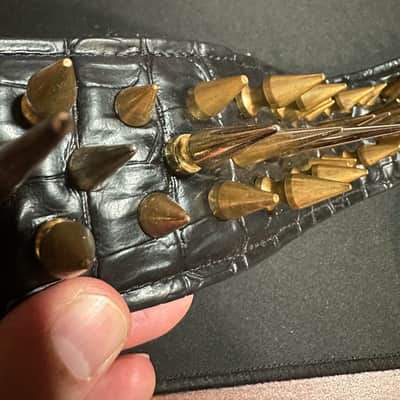 Steel Weather Vegan Leather Spiked Guitar Strap image 6